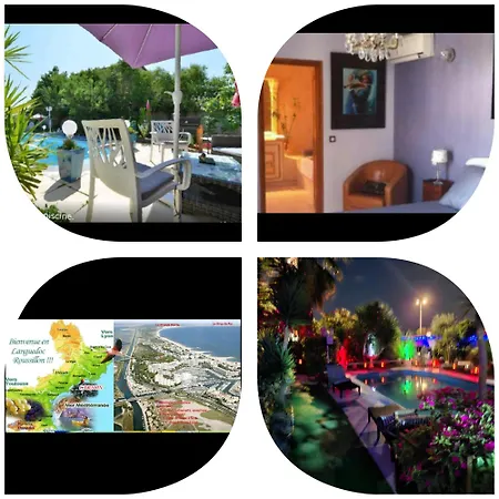 Villa Helene-Suite Junior-Piscine Privee, Montpellier Sud - Aeroport- Zenith Arena,Carnon Plages, La Grande Motta 度假居 *